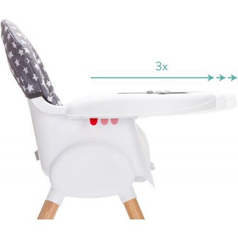 Scaun inalt pentru masa Paul Star Grey Fillikid, Culoare: Alb/Gri,poza 9