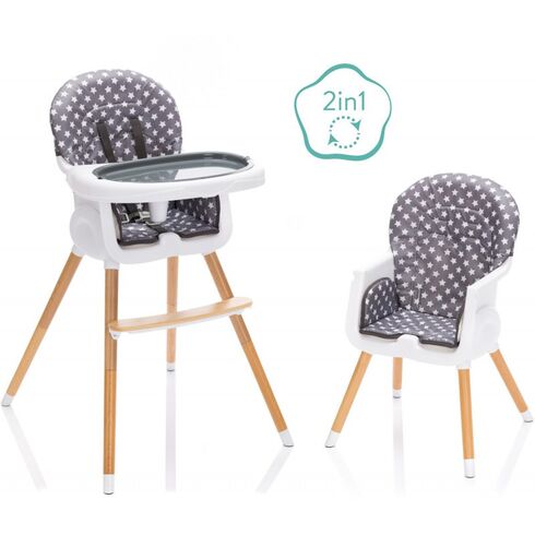 Scaun inalt pentru masa Paul Star Grey Fillikid, Culoare: Alb/Gri,poza 2