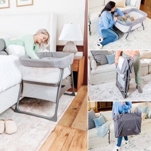 Patut Graco Side by Side 2 in 1 Fossil, Culoare: Gri deschis,poza 9