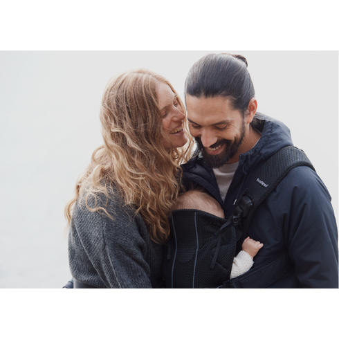 Marsupiu Anatomic Babybjorn One Air - Black, 3D Mesh, Culoare: Negru,poza 3