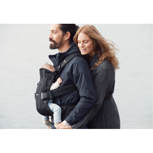 Marsupiu Anatomic Babybjorn One Air - Black, 3D Mesh, Culoare: Negru,poza 4