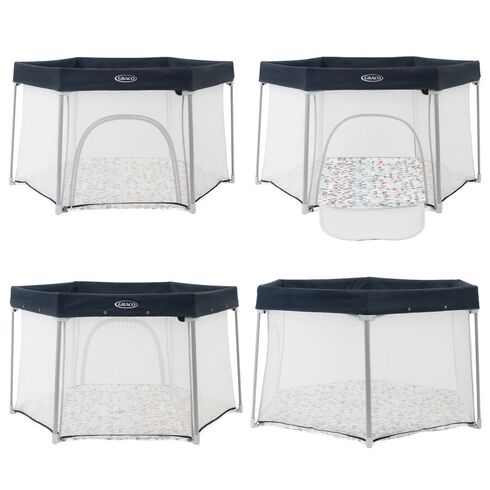 Tarc de joaca Graco EverGo Rubix, Culoare: Albastru, Dimensiuni: 140x70,poza 4