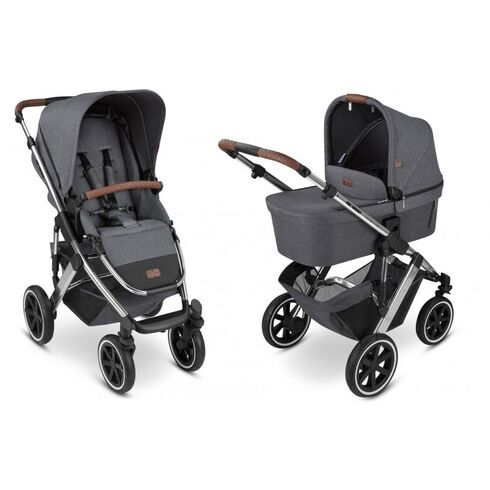 Carucior 2 in 1 Salsa 4 Air Asphalt Abc Design, Culoare: Gri/Negru, Model: 2 in 1