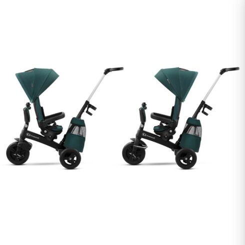 Tricicleta 5in1 Kinderkraft Easytwist Midnight Green, Culoare: Verde,poza 4