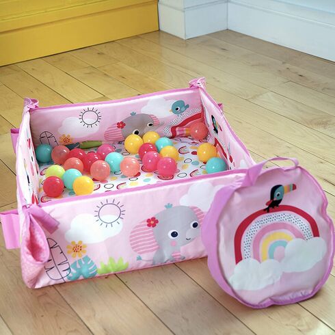 Salteluta de activitati 5 in 1 Gym & Ball Pit Rainbow Tropics Bright Starts,poza 9