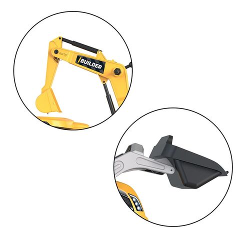 Tractor cu pedale si remorca Smoby Builder Max galben,poza 5