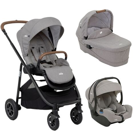 Carucior pentru copii multifunctional 3 in 1 Joie Versatrax Gray/i-Gemm Pebble, Culoare: Gri deschis  - ExclusivMAG.ro