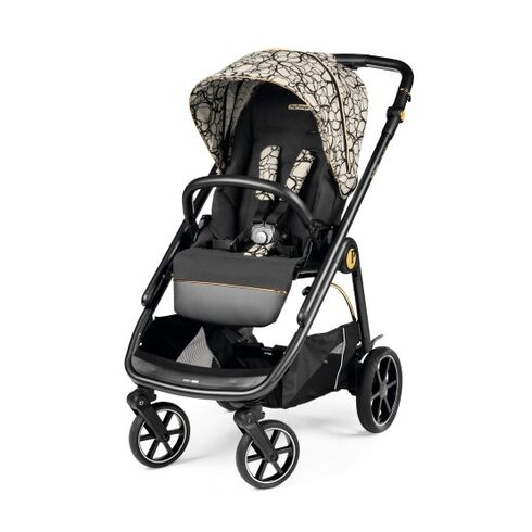 Carucior 3 in 1 Peg Perego Veloce, SLK, 0 - 22 kg, Graphic Gold, Negru / Bej, Culoare: Negru,poza 2
