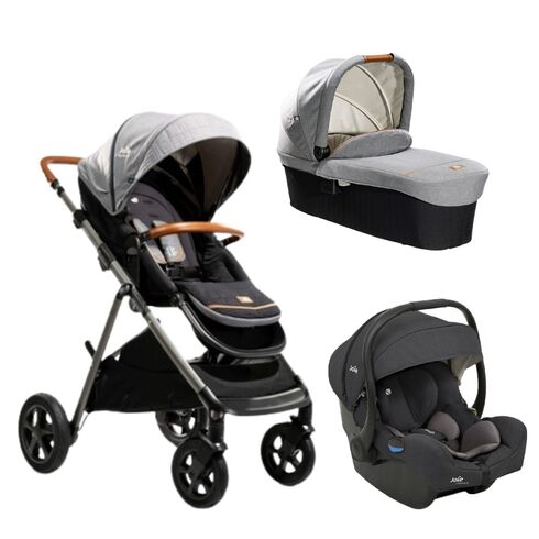 Carucior pentru copii 3 in 1 Joie Aeria Signature Carbon / i-Gemm Shale, Culoare: Gri  - ExclusivMAG.ro