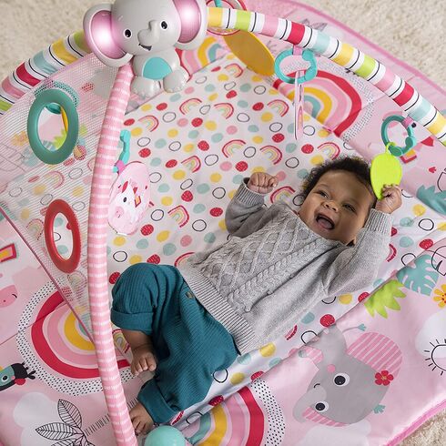 Salteluta de activitati 5 in 1 Gym & Ball Pit Rainbow Tropics Bright Starts,poza 12