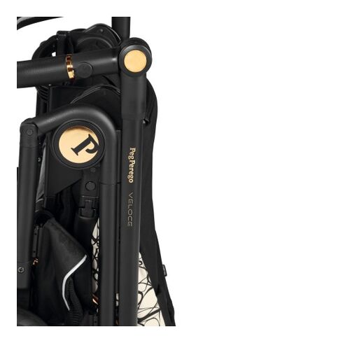 Carucior 3 in 1 Peg Perego Veloce, SLK, 0 - 22 kg, Graphic Gold, Negru / Bej, Culoare: Negru,poza 6