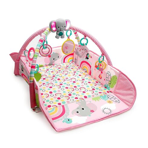 Salteluta de activitati 5 in 1 Gym & Ball Pit Rainbow Tropics Bright Starts,poza 3