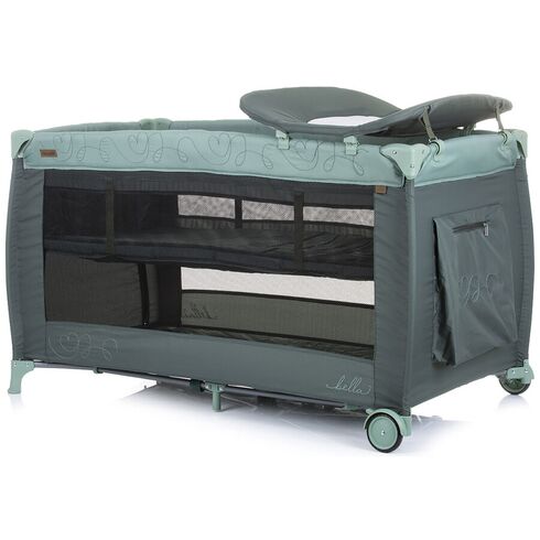 Patut pliabil Chipolino Bella aloe, Culoare: Verde inchis, Dimensiuni: 120x60,poza 3