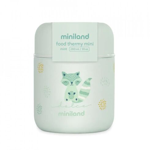Termos mancare solida Mini 280 ml Mint Miniland, Culoare: Verde, Cantitate: 280ml,poza 2