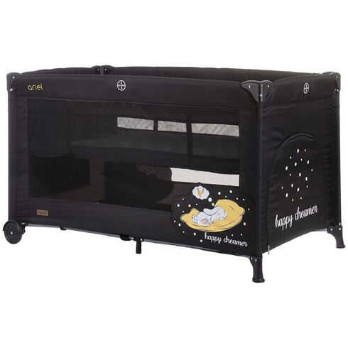Patut pliabil Chipolino Ariel ebony, Culoare: Negru, Dimensiuni: 120x60,poza 2