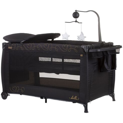 Patut pliabil Chipolino Bella ebony, Culoare: Negru, Dimensiuni: 120x60