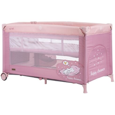 Patut pliabil Chipolino Ariel rose water, Culoare: Roz, Dimensiuni: 120x60