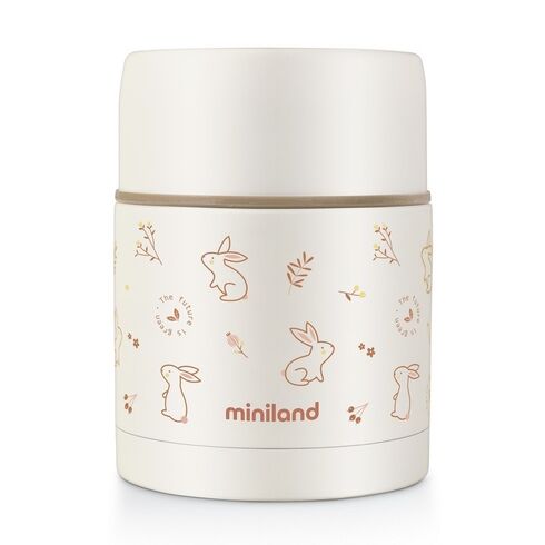 Termos mancare solida 600 ml Natur Bunny Miniland, Culoare: Roz, Cantitate: 600ml