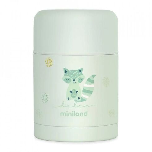 Termos mancare solida 600 ml Mint Miniland, Culoare: Verde, Cantitate: 600ml
