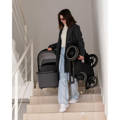 Carucior troller reversibil (max. 22 Kg) Carrello ALFA 2 in 1 Feather Grey, Culoare: Gri deschis, Model: 2 in 1,poza 11