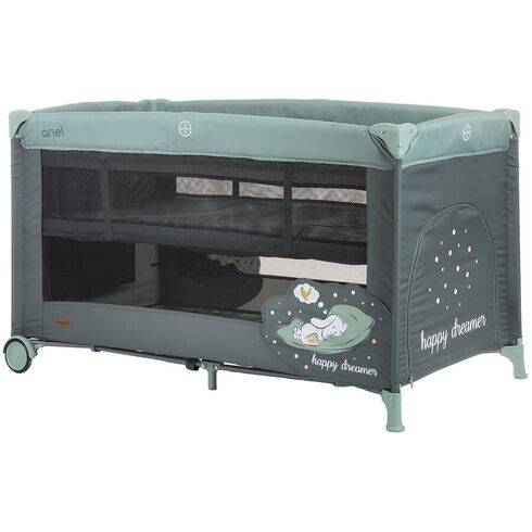Patut pliabil Chipolino Ariel aloe, Culoare: Turquoise, Dimensiuni: 120x60