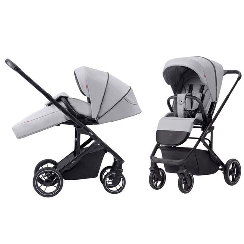 Carucior troller reversibil (max. 22 Kg) Carrello ALFA 2 in 1 Feather Grey, Culoare: Gri deschis, Model: 2 in 1,poza 4