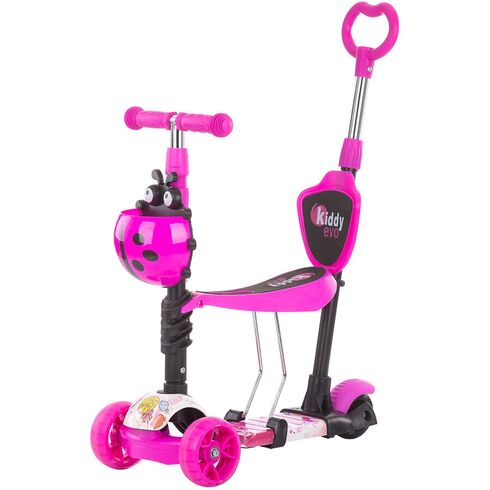 Trotineta Chipolino Kiddy Evo 3 in 1 cu maner lollipop, Culoare: Roz