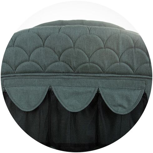 Patut pliabil Chipolino Merida aloe linen cu laterala culisanta, Culoare: Verde inchis, Dimensiuni: 120x60 - poza 7 - ExclusivMAG.ro