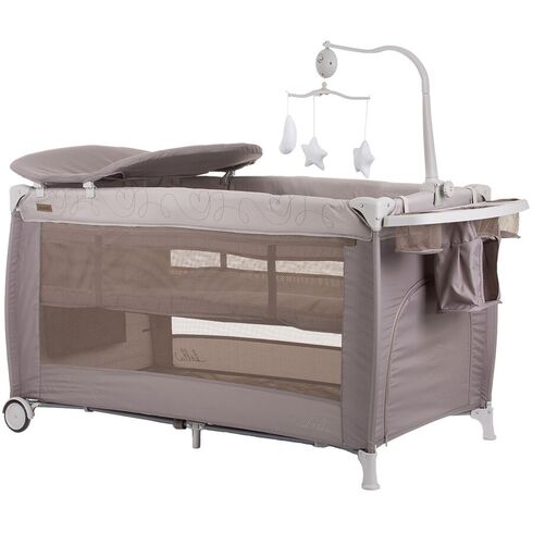 Patut pliabil Chipolino Bella sand, Culoare: Crem, Dimensiuni: 120x60