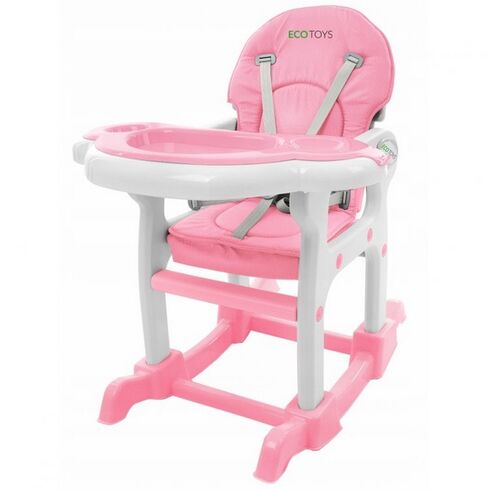 Scaun de masa 3 in 1 Ecotoys HC-223 Roz, Culoare: Roz,poza 5