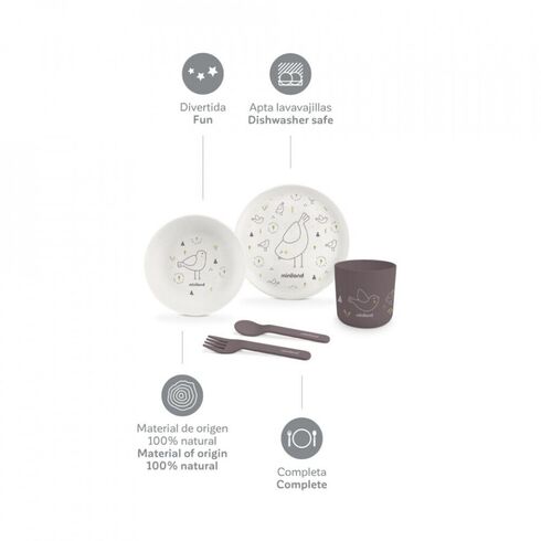 Set hranire copii Chick Miniland, Culoare: Mov,poza 2