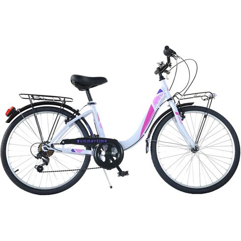 Bicicleta Dino Bikes 24' City Summertime alb, Culoare: Alb, Dimensiuni: 24 inch,poza 2