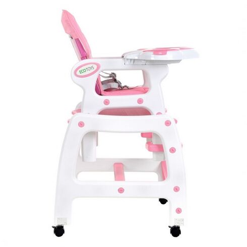 Scaun de masa 3 in 1 Ecotoys HC-223 Roz, Culoare: Roz,poza 3
