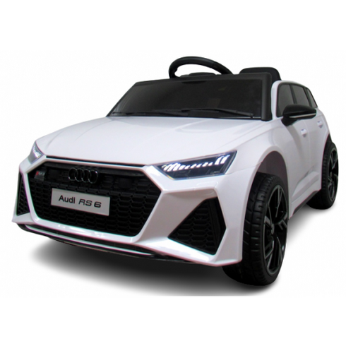 Masinuta electrica cu telecomanda Audi RS6 R-Sport - Alb, Culoare: Alb, Capacitate acumulator: 12V