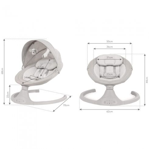 Leagan electric 2 in 1 Kidwell Luxi - Light Melange, Culoare: Gri deschis,poza 9  - ExclusivMAG.ro Leagan electric 2 in 1 Kidwell Luxi - Light Melange, Culoare: Gri deschis,poza 9