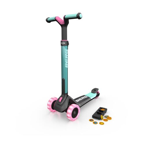 Trotineta BERG Nexo Mint Pliabila cu Lumini si Magnet, Culoare: Turquoise