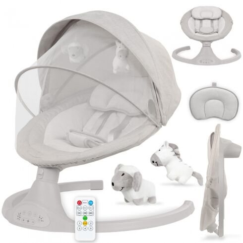 Leagan electric 2 in 1 Kidwell Luxi - Light Melange, Culoare: Gri deschis,poza 10  - ExclusivMAG.ro Leagan electric 2 in 1 Kidwell Luxi - Light Melange, Culoare: Gri deschis,poza 10