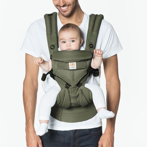 Marsupiu Omni 360 Cool Air Mesh Khaki Green Ergobaby, Culoare: Verde - poza 2 - ExclusivMAG.ro