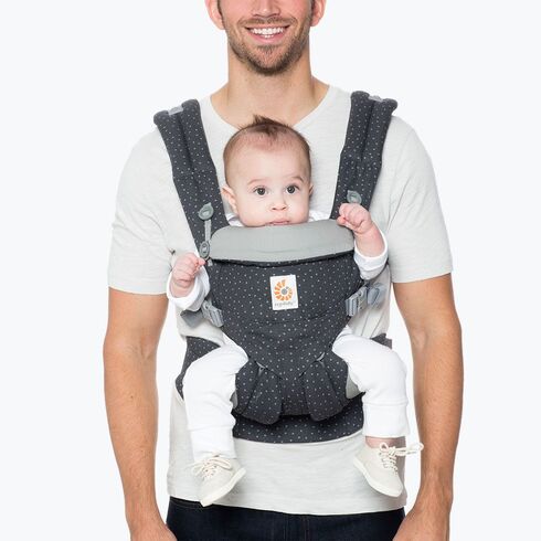 Marsupiu Omni 360 Starry Sky Ergobaby, Culoare: Alb/Gri - poza 2 - ExclusivMAG.ro