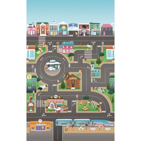 Covoras de Joaca cu Doua Fete pentru Copii Prince Lionheart City / Farm,poza 3