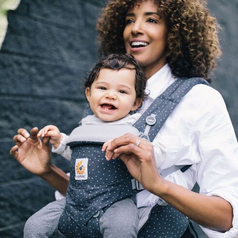 Marsupiu Omni 360 Starry Sky Ergobaby, Culoare: Alb/Gri - poza 4 - ExclusivMAG.ro