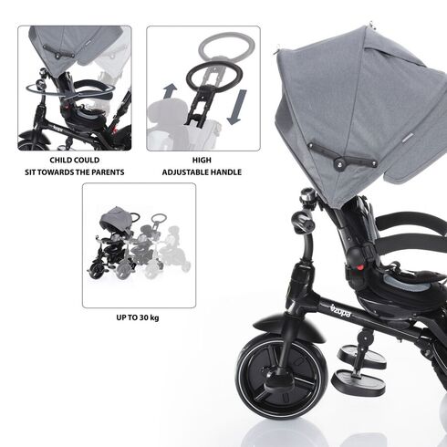 Tricicleta Zopa 6 moduri de utilizare Citi Trike Foggy Grey,poza 6