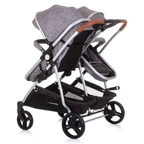 Carucior gemeni Chipolino Duo Smart 2 in 1 graphite, Culoare: Gri - poza 4 - ExclusivMAG.ro
