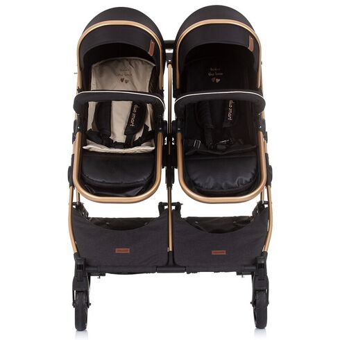 Carucior gemeni Chipolino Duo Smart 2 in 1 ebony, Culoare: Negru - poza 9 - ExclusivMAG.ro