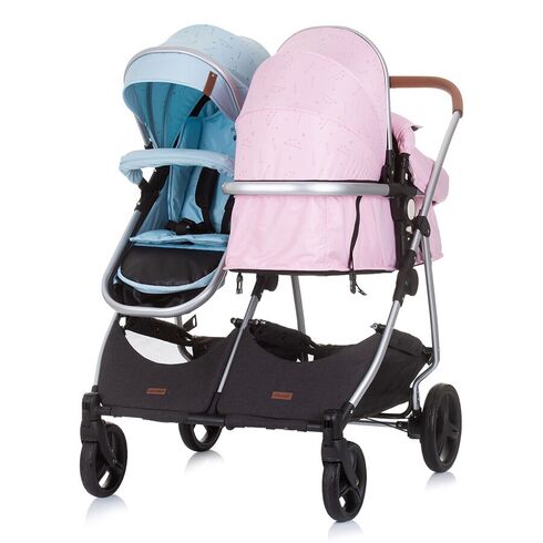Carucior gemeni Chipolino Duo Smart 3 in 1 rose water sky, Culoare: Albastru/Roz - poza 7 - ExclusivMAG.ro
