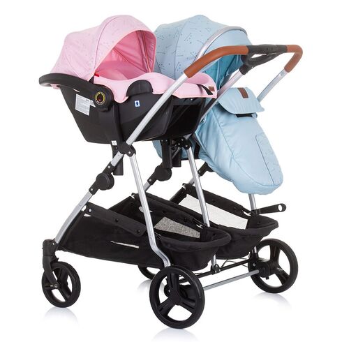 Carucior gemeni Chipolino Duo Smart 3 in 1 rose water sky, Culoare: Albastru/Roz - poza 10 - ExclusivMAG.ro