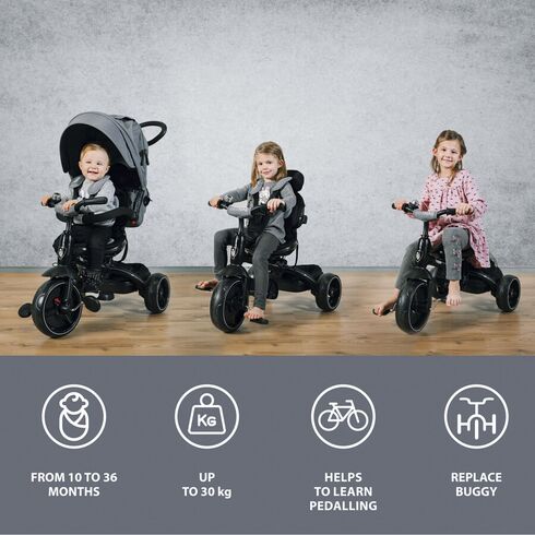 Tricicleta Zopa 6 moduri de utilizare Citi Trike Foggy Grey,poza 4