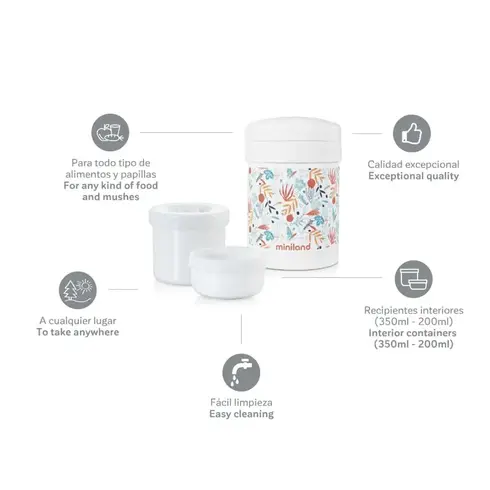 Termos Mancare Solida700 ml Mediteranean Miniland Baby, Cantitate: 700ml,poza 4