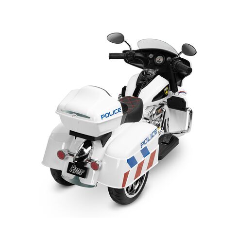 Motocicleta cu roti din spuma EVA Toyz RIOT 12V Politie, Culoare: Alb,poza 2