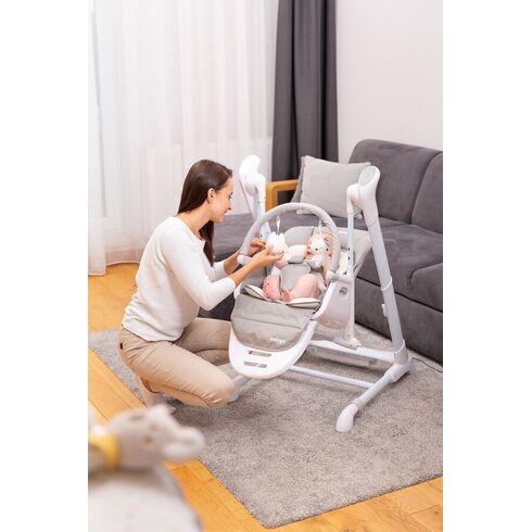 Scaun de masa cu leagan electric Caretero INDIGO 2 in 1 Pink, Culoare: Roz,poza 11